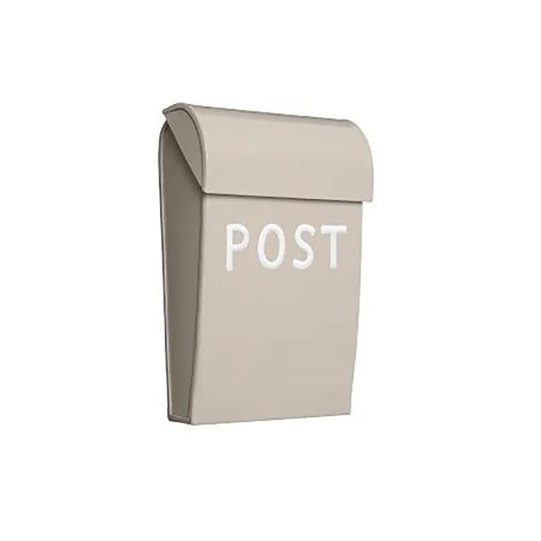 Bruka Design Mailbox, Mini - Sand with White Text