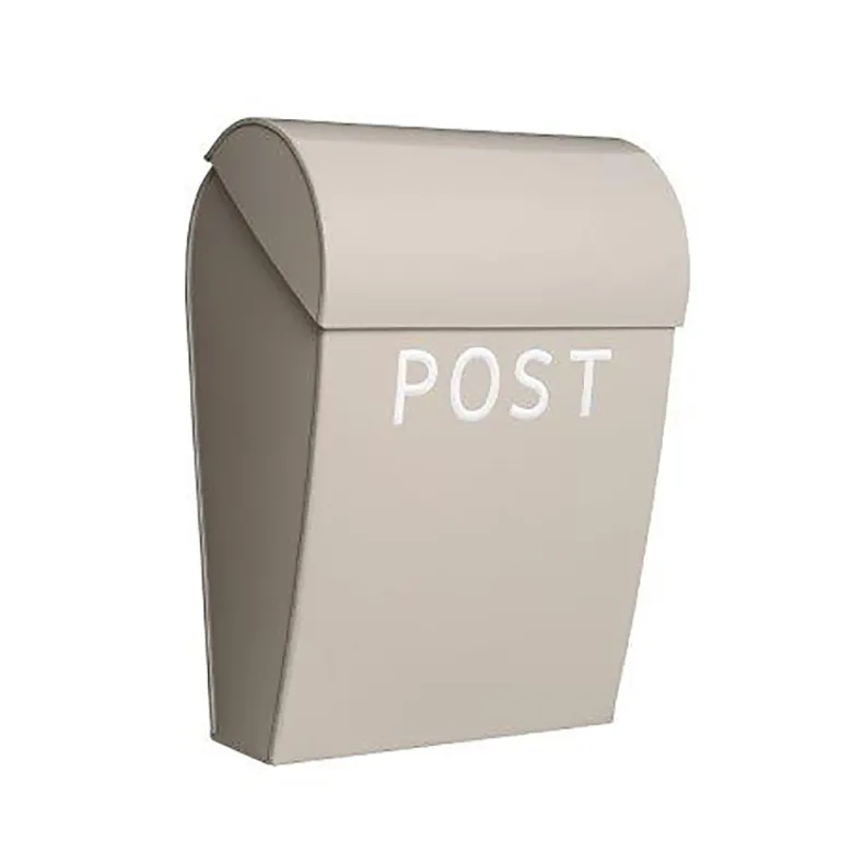 Bruka Design Mailbox, Sand with White Text