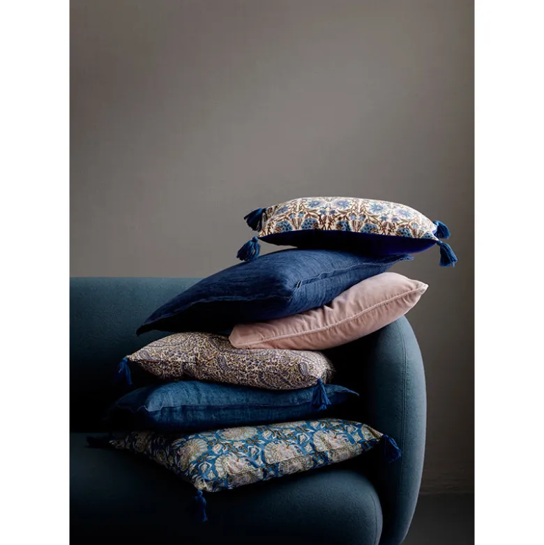 Bungalow Velvet Cushion Cover, 50 x 50 cm - China Blue