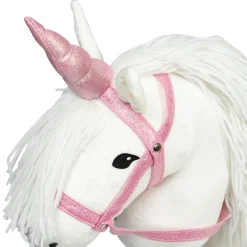By Astrup Detachable Unicorn Horn and Bridle for Hobby Horses, Pink (without Hobby Horse)