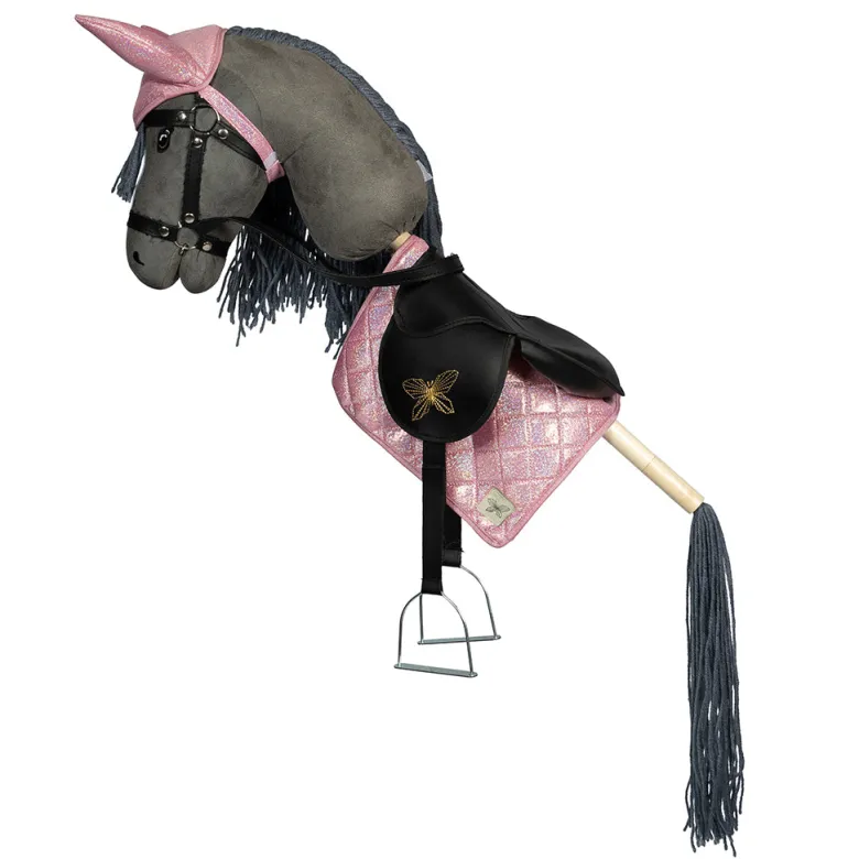By Astrup Saddle Pad and Hood for Hobby Horses, Pink