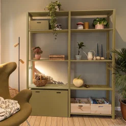 By Aulum Eshøj reol med opbevaring, flere str. - Olive