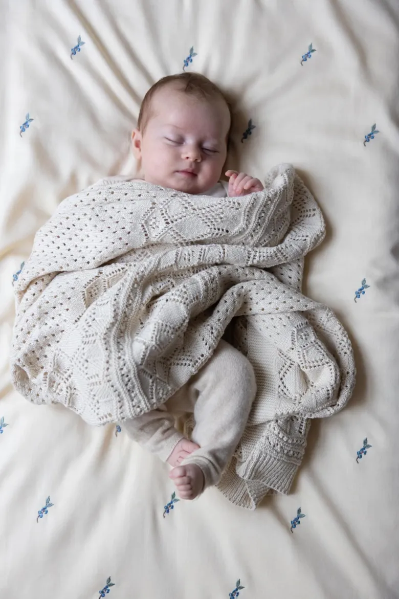 Cam Cam Baby Bedding, Organic, Embroidered - Blueberries