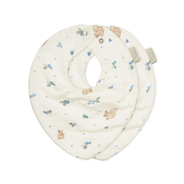 Cam Cam Bandana Bib, Jersey, 2-Pack, GOTS - Blueberries