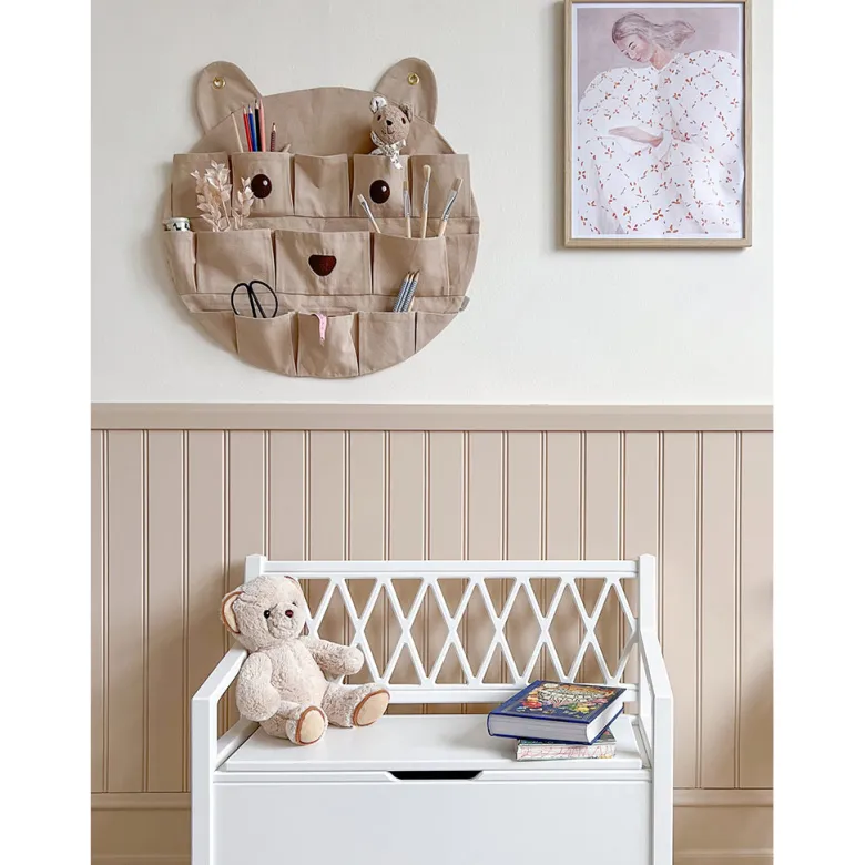 Cam Cam bænk, Harlequin Kids storage bench - hvid