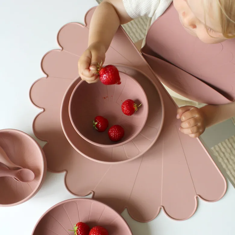 Cam Cam Deep Plate Set, 2-Pack, Flower Bowls - Earth Mix