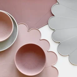 Cam Cam Deep Plate Set, 2-Pack, Flower Bowls - Earth Mix
