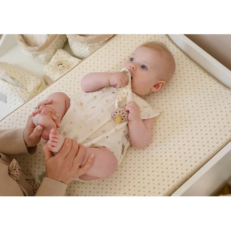 Cam Cam Embroidered Pacifier Chain, Organic, GOTS - Rowan