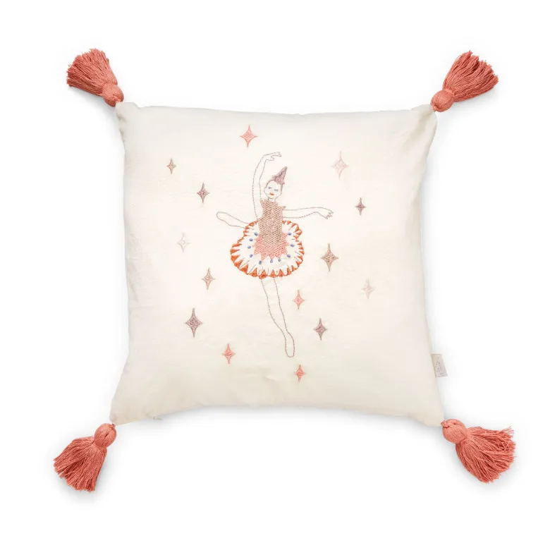 Cam Cam Embroidered Pillow, Organic, OCS - Ballerina