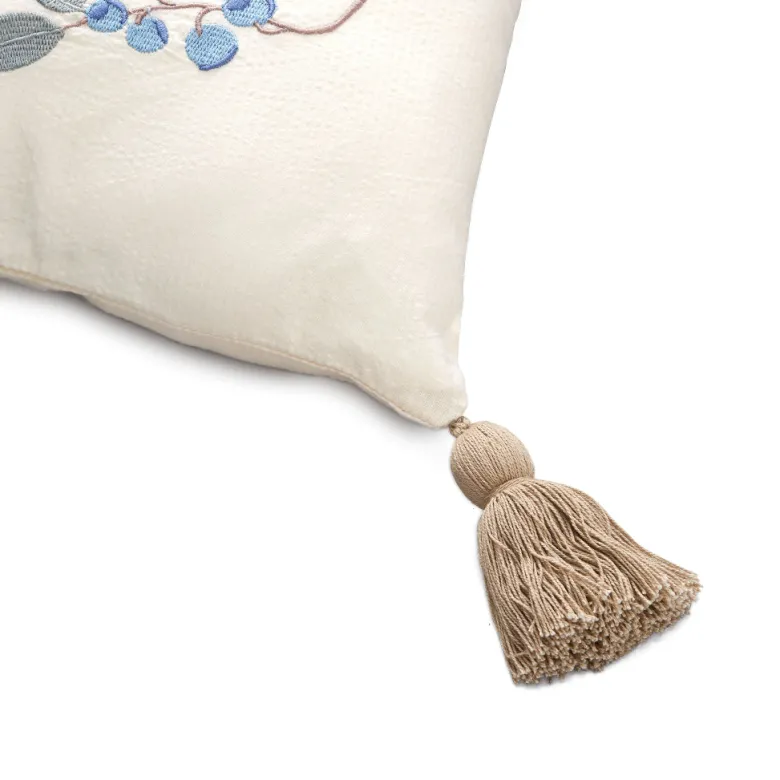Cam Cam Embroidered Pillow, Organic, OCS - Blueberries