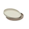 Cam Cam Flat Plates for Kids, Set of 2, Flower Design - Earth Mix