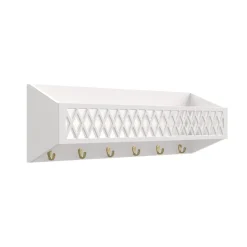 Cam Cam Harlequin hylde med kroge - White