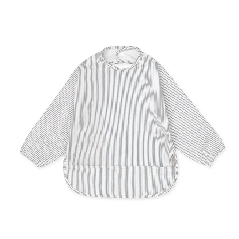 Cam Cam Long-Sleeved Bib, Classic Stripes Blue