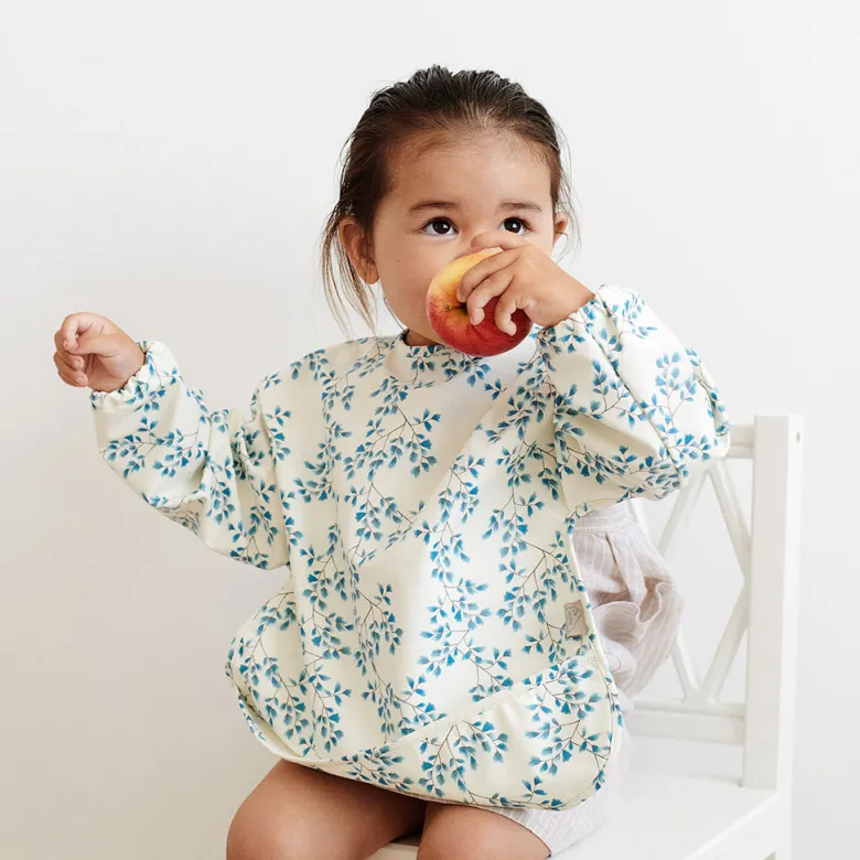Cam Cam Long-Sleeved Bib, Classic Stripes Blue