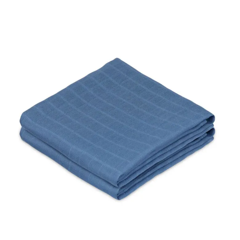 Cam Cam Muslin Cloth, Organic, 2-Pack - Deep Blue