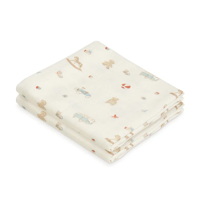 Cam Cam Muslin Cloths, 2-Pack Organic, GOTS - Vintage Toys