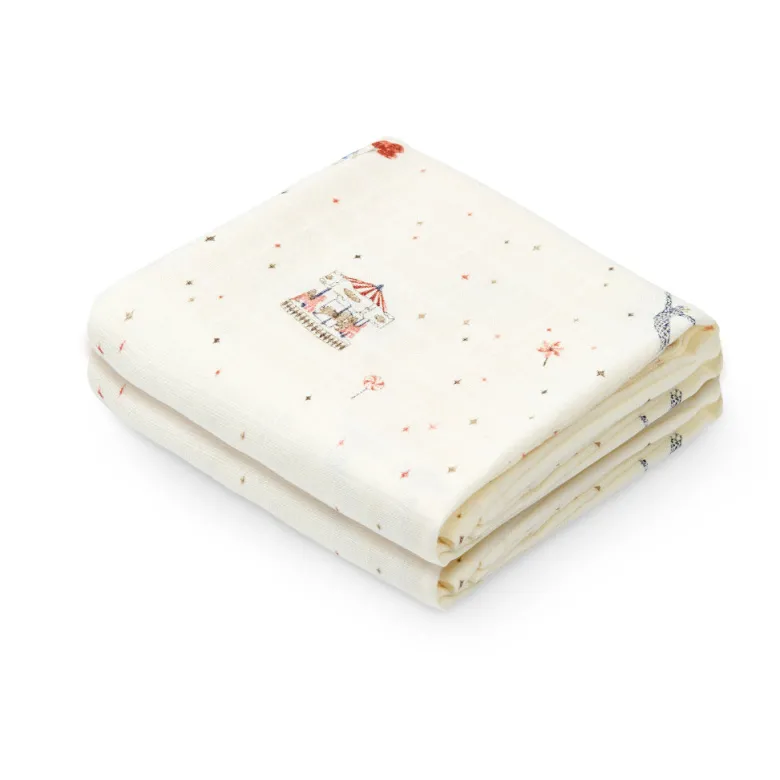 Cam Cam Organic Muslin Cloths, 2-Pack, GOTS Certified – Carousel