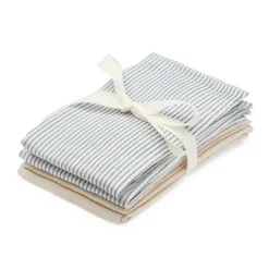 Cam Cam Washcloths, 4-Pack Organic, GOTS - Classic Stripes, Praline