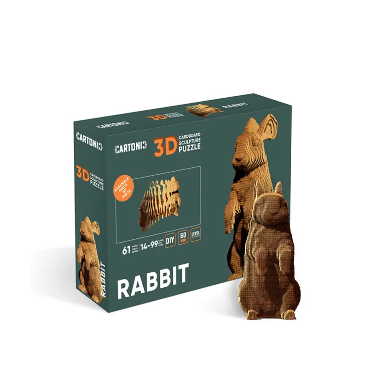 Cartonic 3D Puzzle, DIY Cardboard Art Sculpture - Rabbit