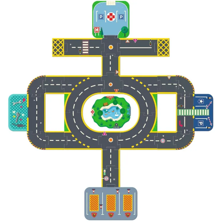 Crazy Motors City Road Puzzle - 33 Pieces