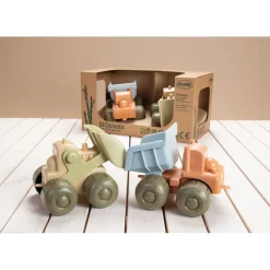 Dantoy Bioplast Bulldozer and Truck Gift Set, Nordic Swan Ecolabel Certified