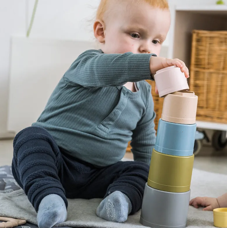 Dantoy Bioplastic Tiny Stacking Cups, Swan Label - From 6 Months