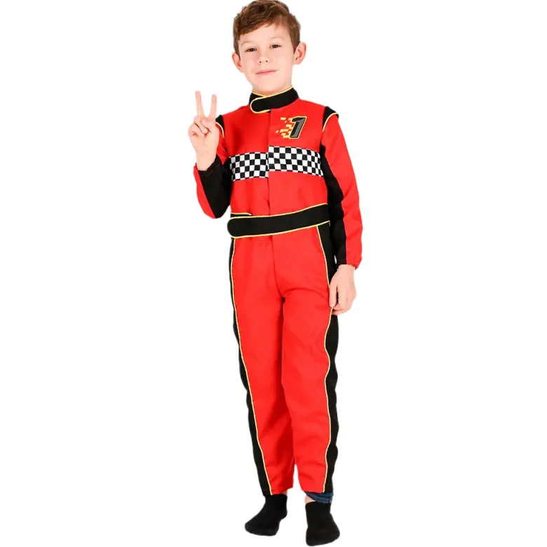 Den goda Fen Costume, Race Car Driver – available in sizes 2-4 years, 4-6 years, and 6-8 years