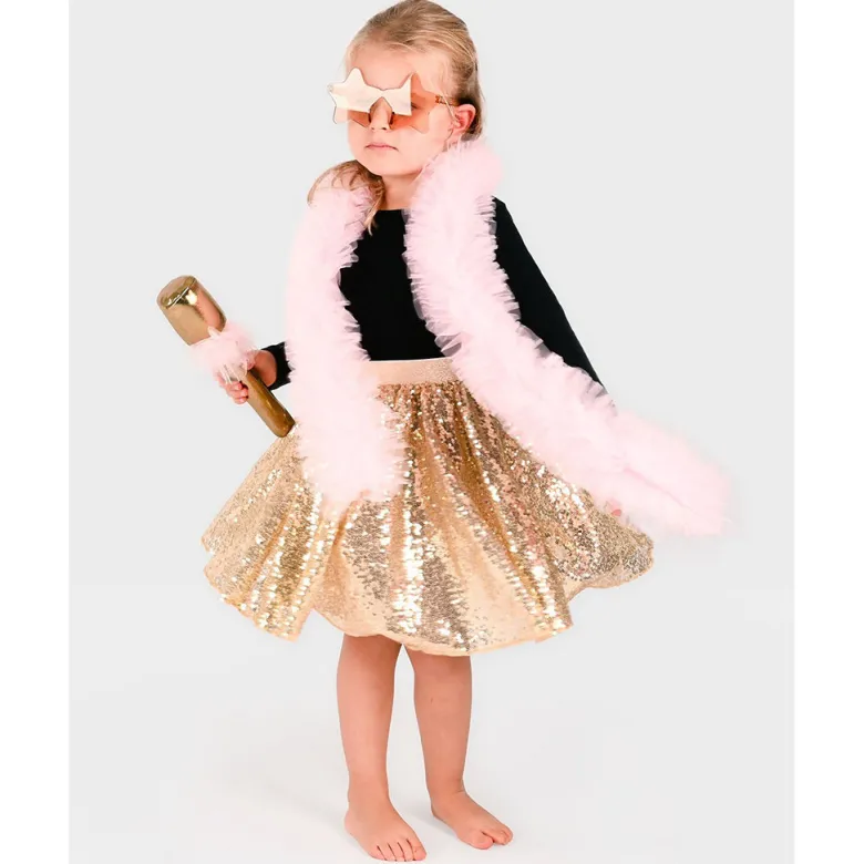 Den Goda Fen Costume, Tutu Disco Gold - Sizes 2-8 Years