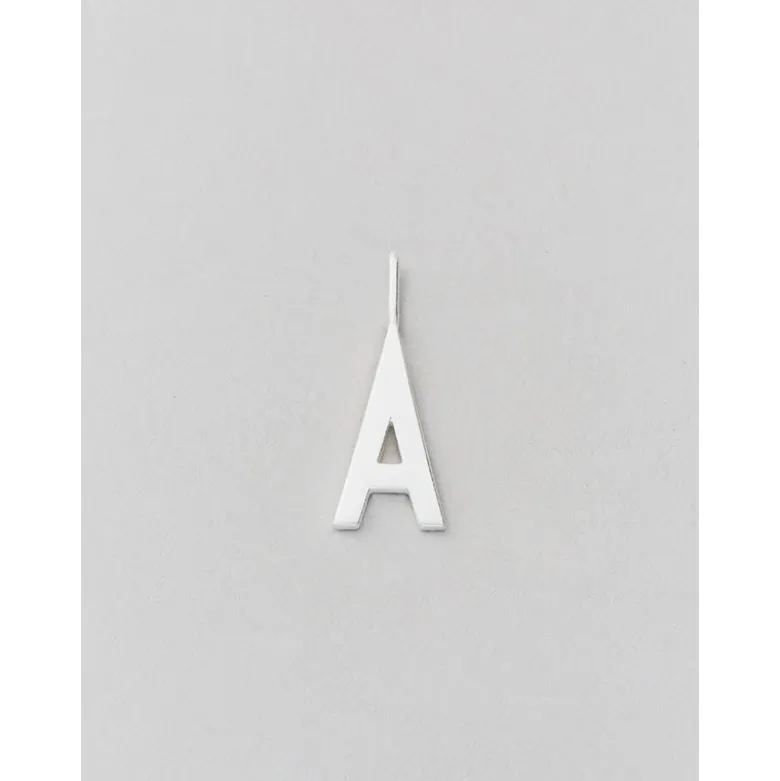 Design Letters Jewelry Pendant, 16mm Matte Silver Letter - A-Z