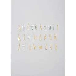 Design Letters Jewelry Pendant, 16mm Matte Silver Letter - A-Z