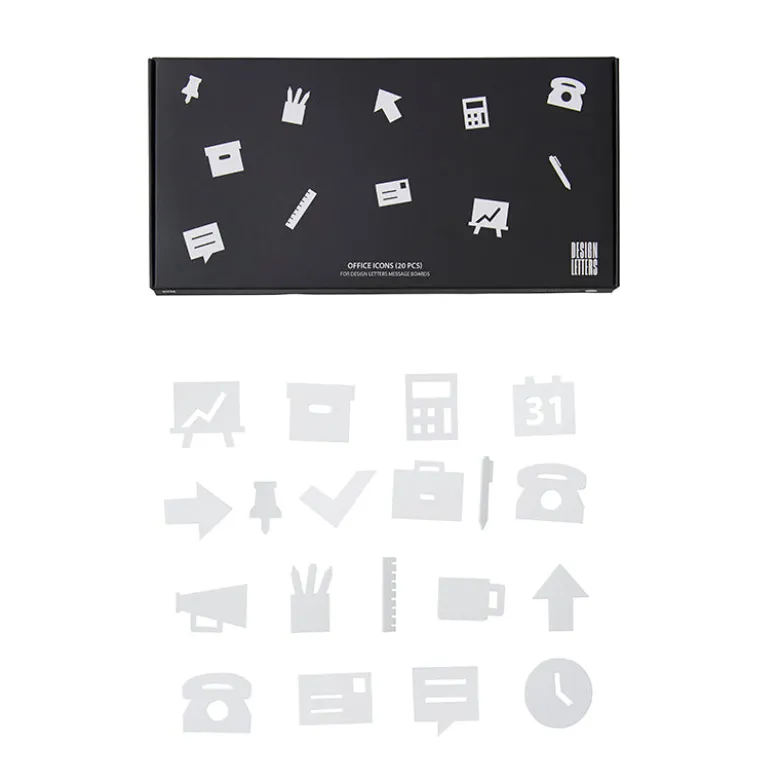 Design Letters, Office Icons for Message Board - White