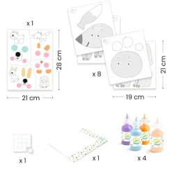 Djeco Activity Set - Finger Painting, Messy Fun