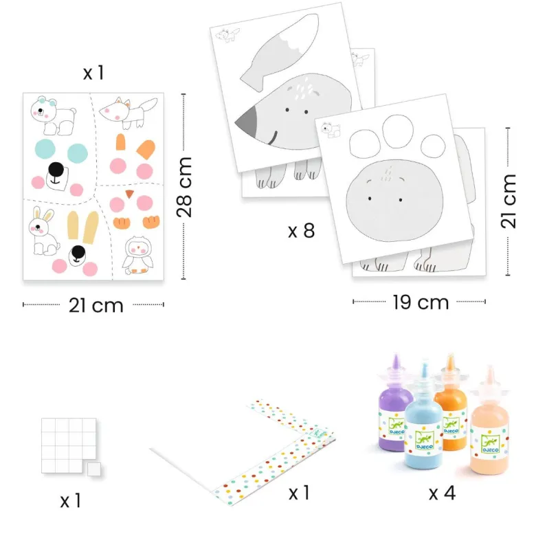 Djeco Activity Set - Finger Painting, Messy Fun