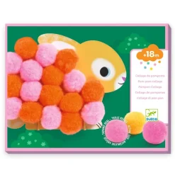Djeco Collage Kit, Pompoms – Animals