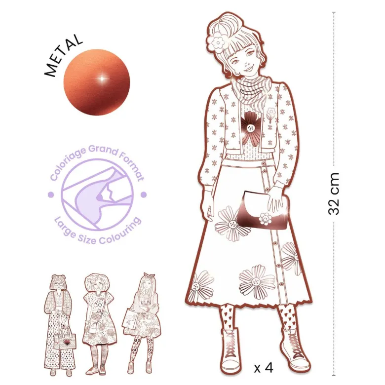 Djeco Coloring Set, Nina & Friends