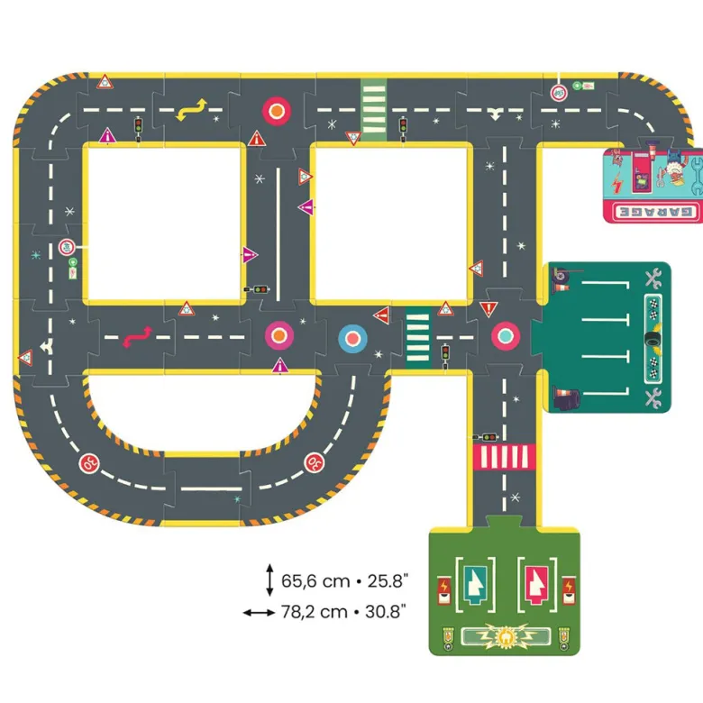 Djeco Crazy Motors Puzzle, Road - 26 Pieces