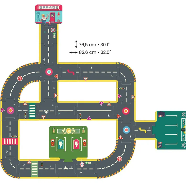 Djeco Crazy Motors Puzzle, Road - 26 Pieces