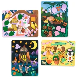 Djeco Creative Collage, Foam Fun - Glitter Parties