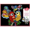 Djeco Creative Set, Velvet Painting for Little Ones - Birds
