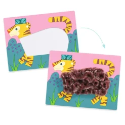 Djeco Creative Set with Wool Yarn, Fluffy Animals