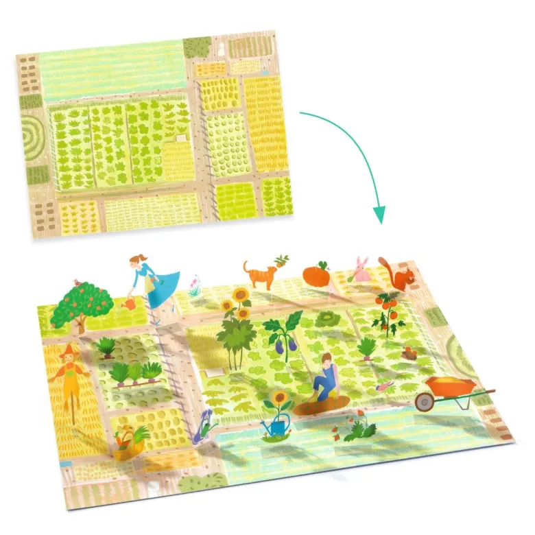 Djeco Creative Stand-Up Stickers, Farmyard