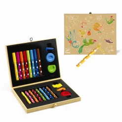 Djeco Creative Suitcase for Young Children, Drawing Set