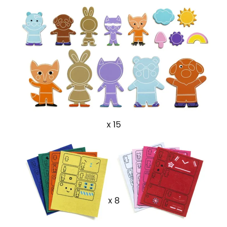 Djeco DIY Magnets, Funky Family