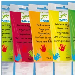 Djeco Finger Paints, 6 Colors in Tubes