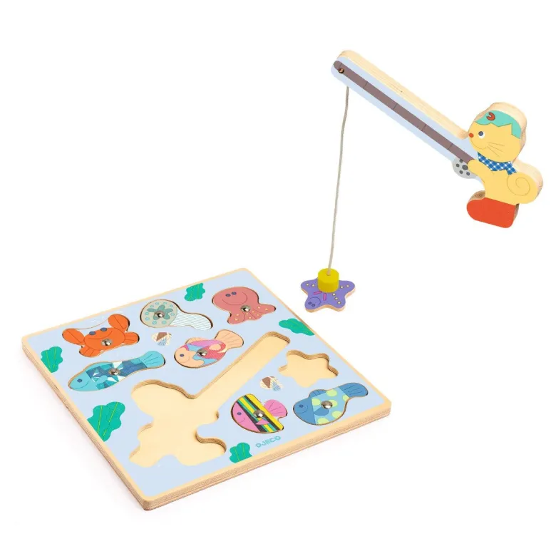 Djeco Fishing Game, Puzz & Fish - Fisher Cat