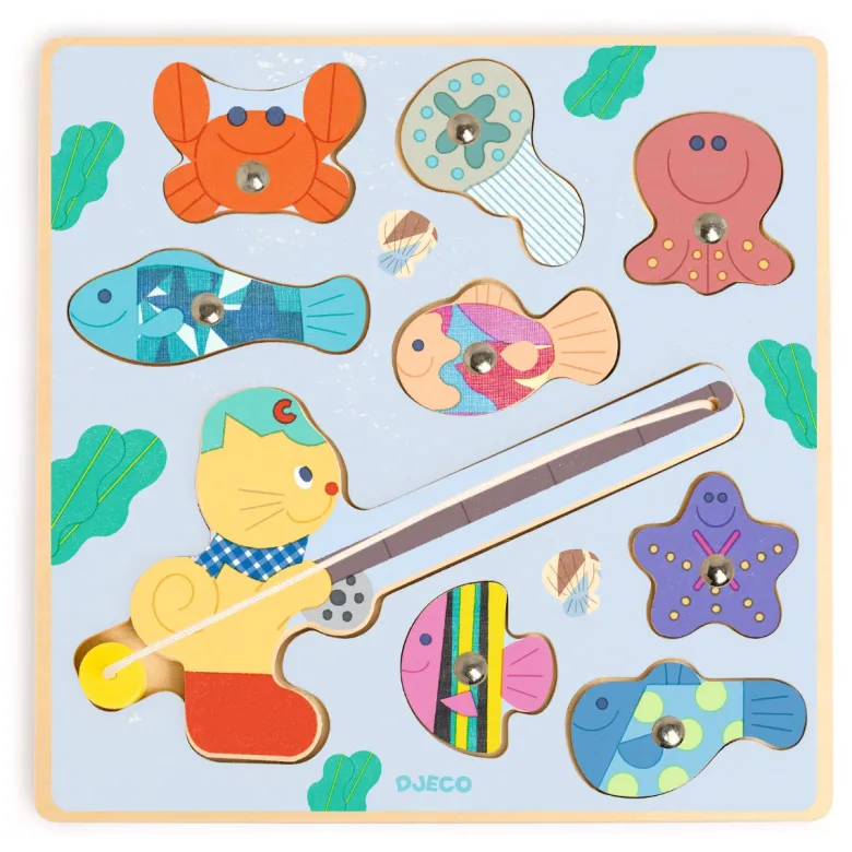Djeco Fishing Game, Puzz & Fish - Fisher Cat