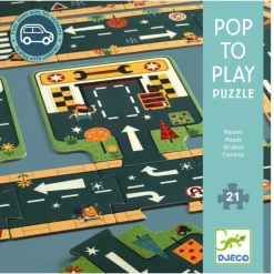 Djeco Floor Puzzle, Roadways for Cars