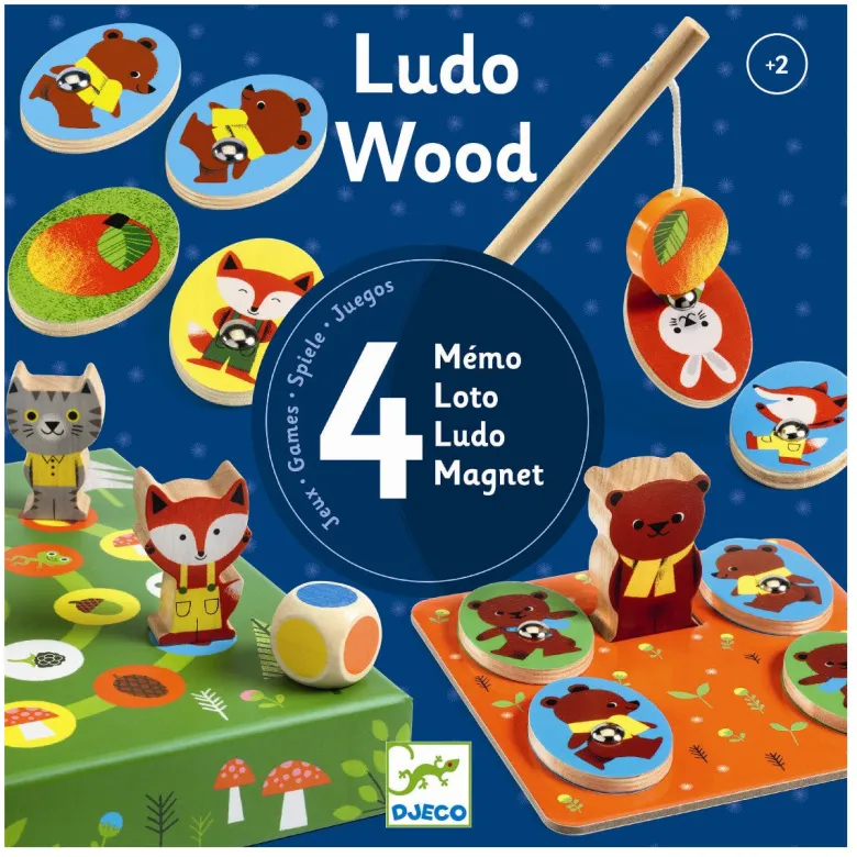 Djeco Games, 4-in-1 - Ludo Wood