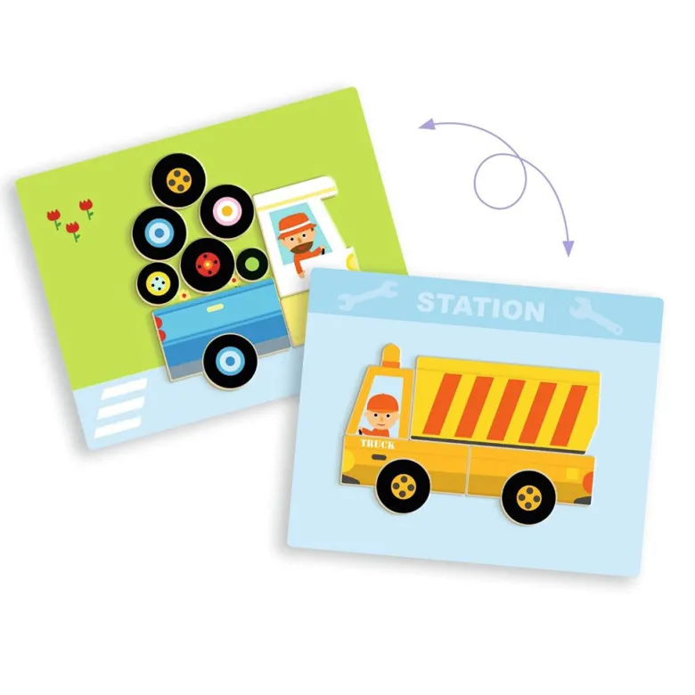 Djeco Magnetic Toy Set, Inzebox – Vehicles