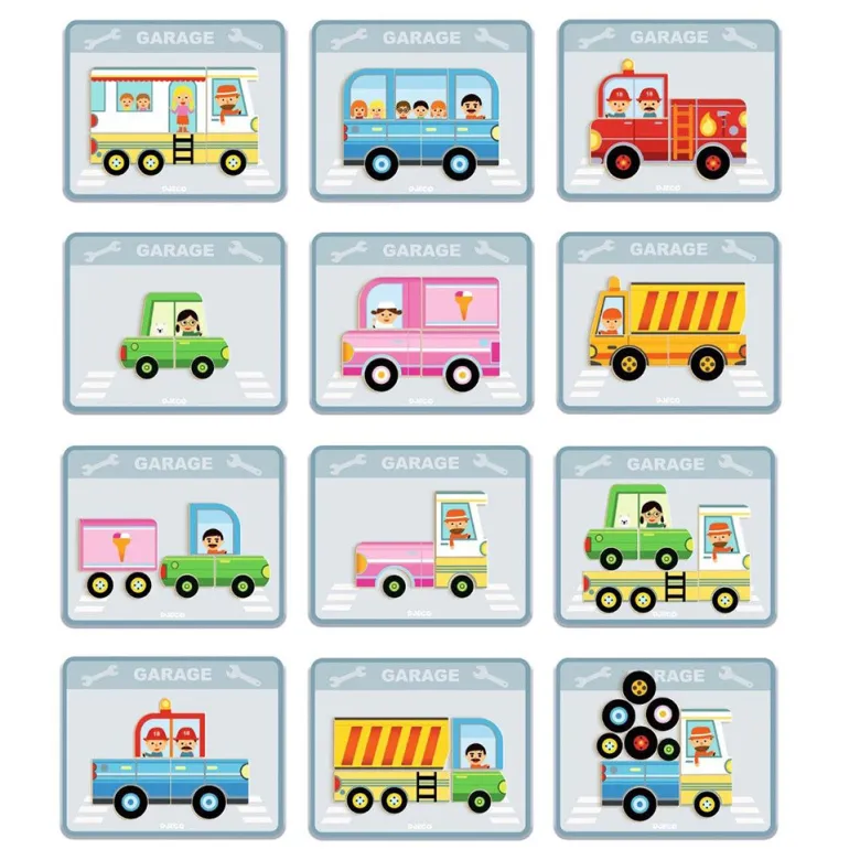 Djeco Magnetic Toy Set, Inzebox – Vehicles